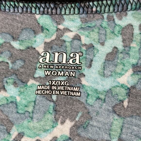 Woman’s ANA BLUE GREEN BLOUSE Size 1X - Picture 5 of 9